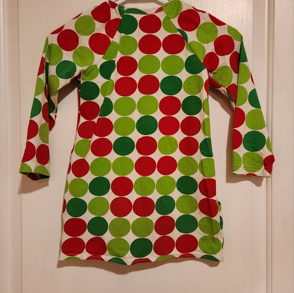 Mallory May all dotted up for Christmas Size 7 Top w front kangaroo pocket, vgc - Picture 3 of 8